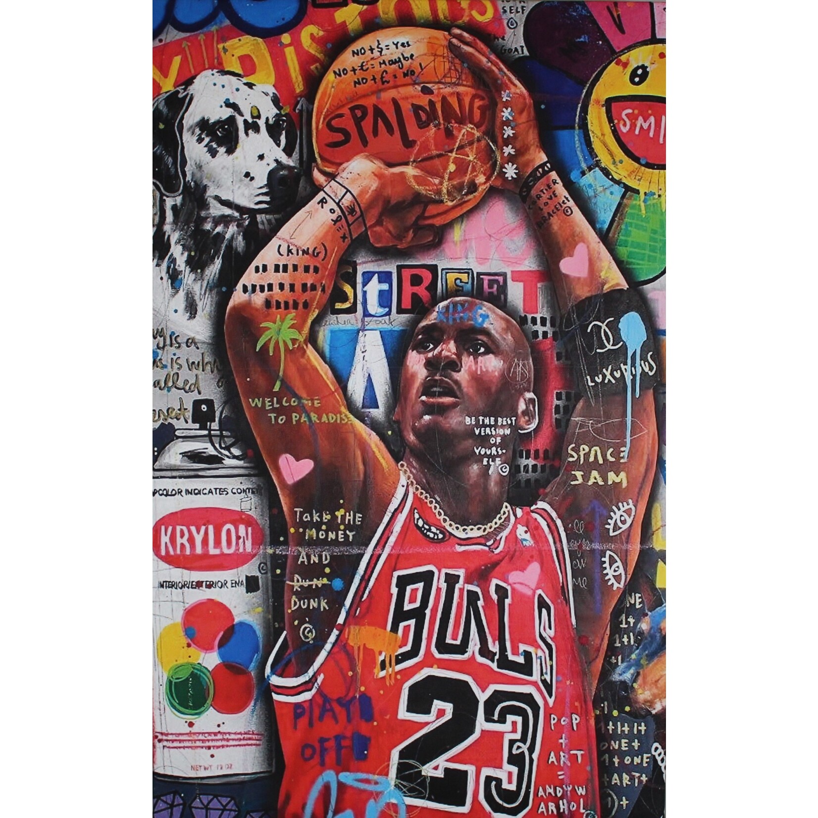 Graffiti Jordan Pop Art With Sunflower