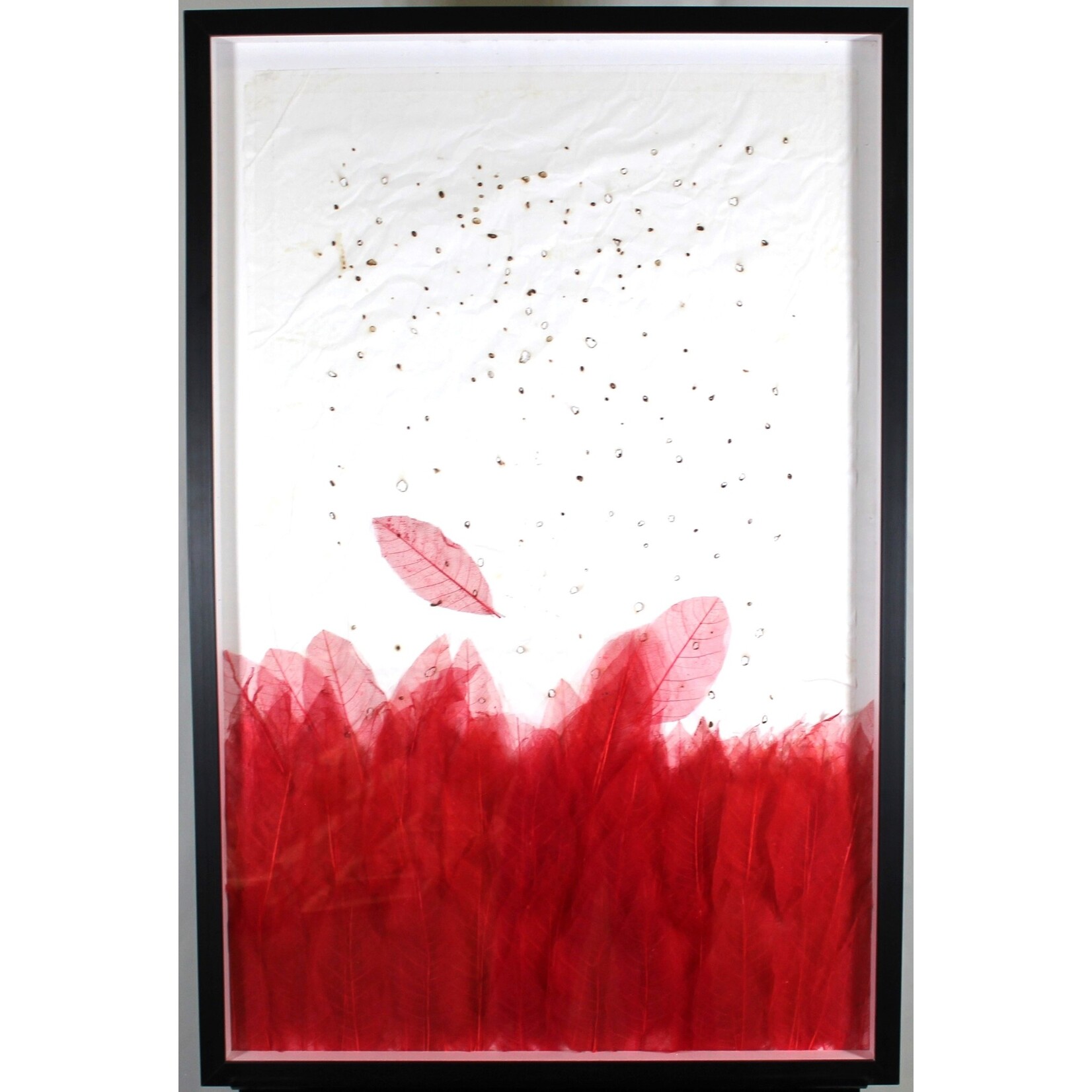 3D Art Red Leaf Rubbing II