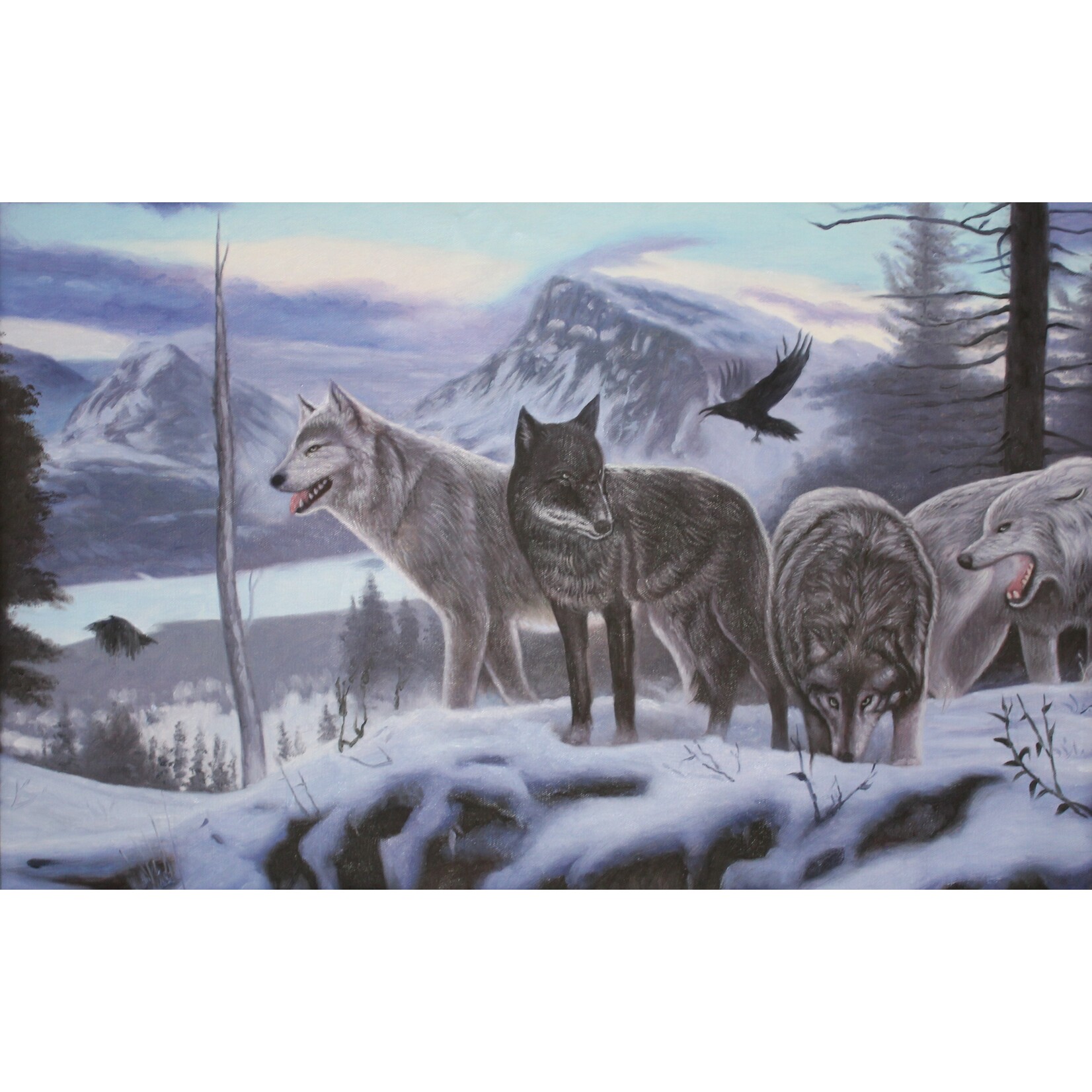 Oil Painting Cellular Coyotes