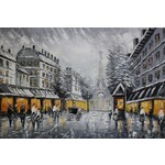 Painting Yellow Light In Grey City