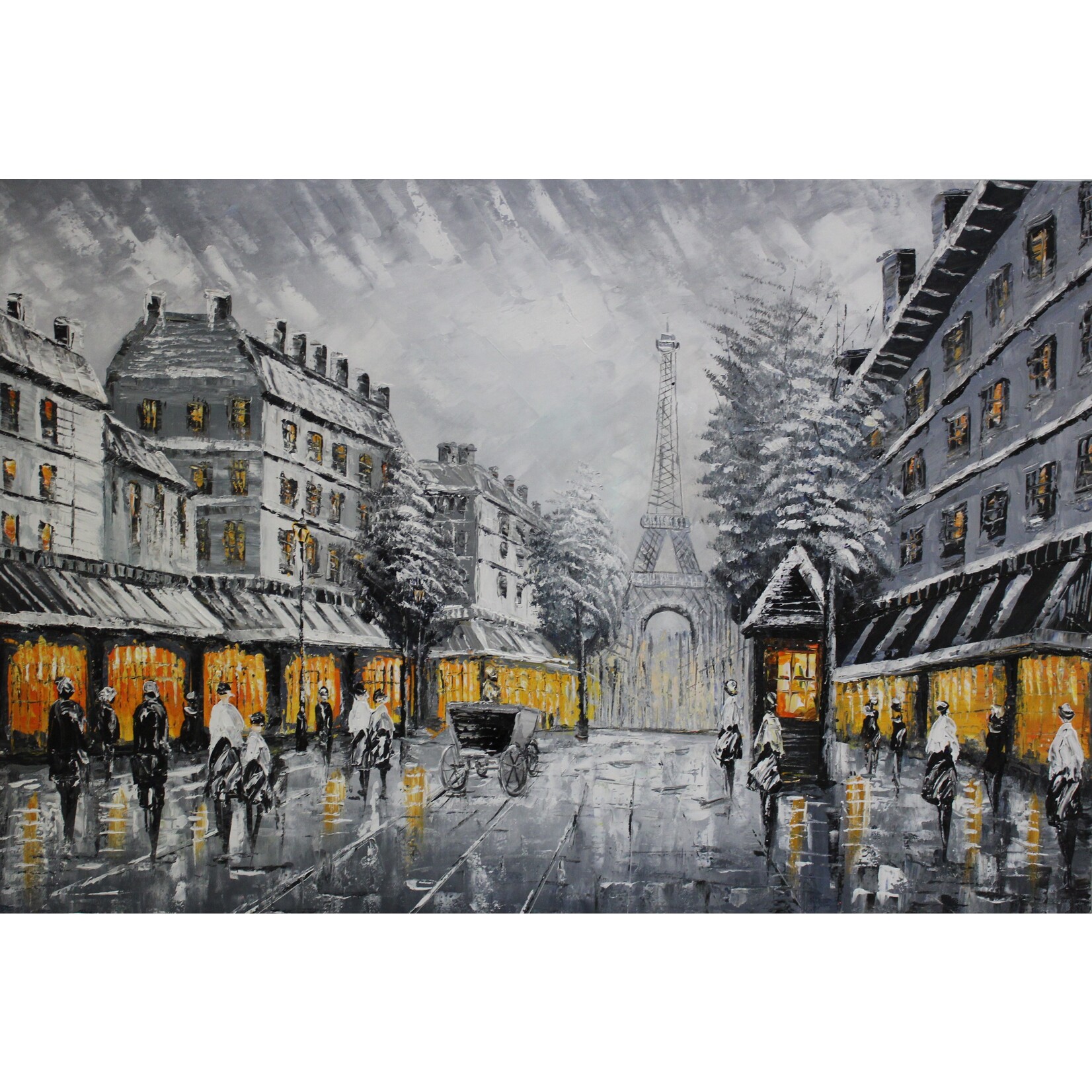 Painting Yellow Light In Grey City