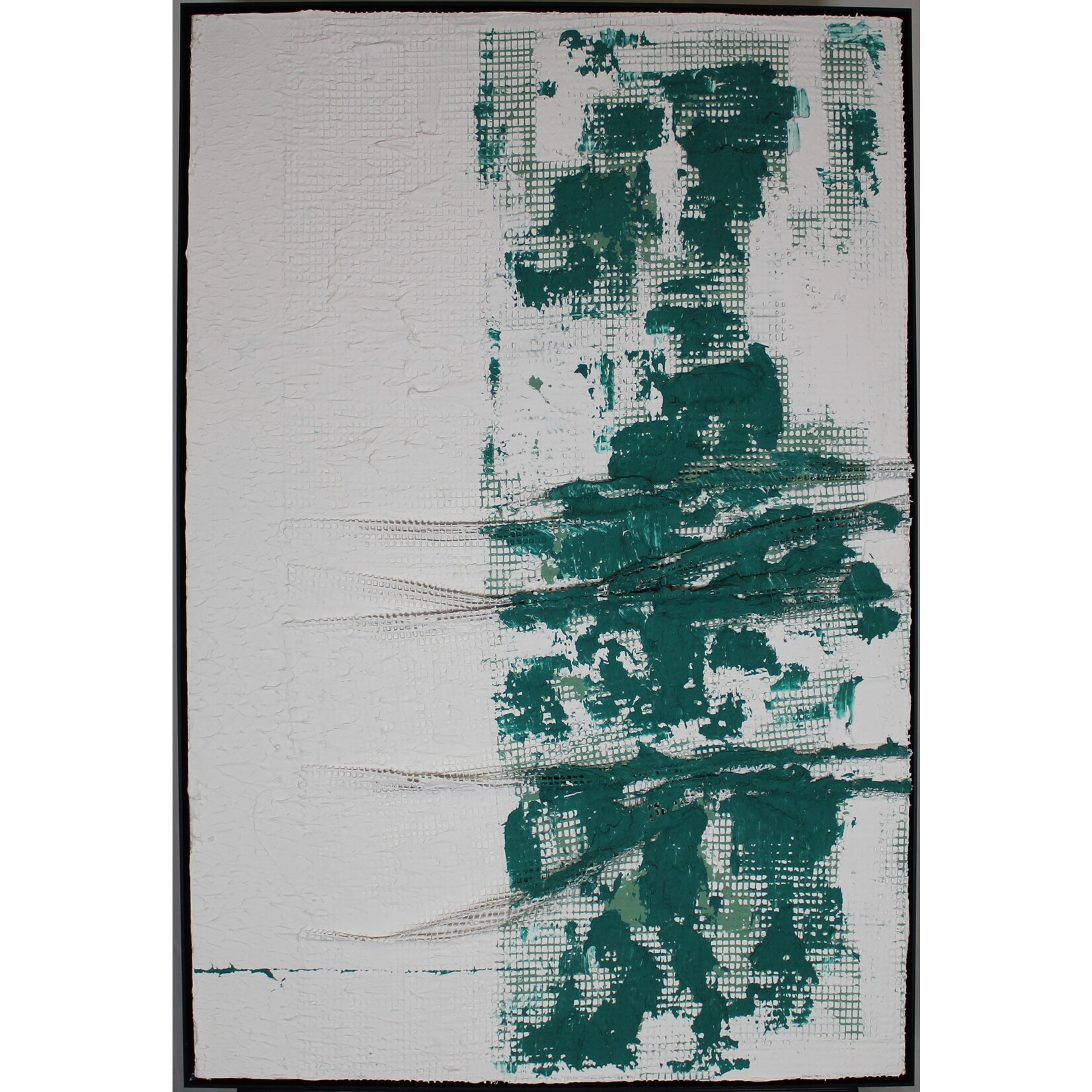 3D Art Green Paint On Mesh