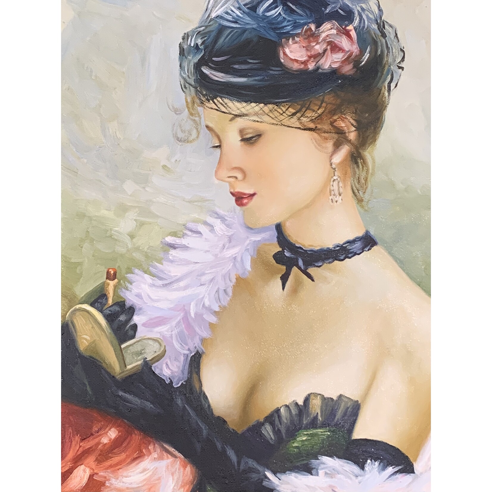 Oil Painting Dressed Lady
