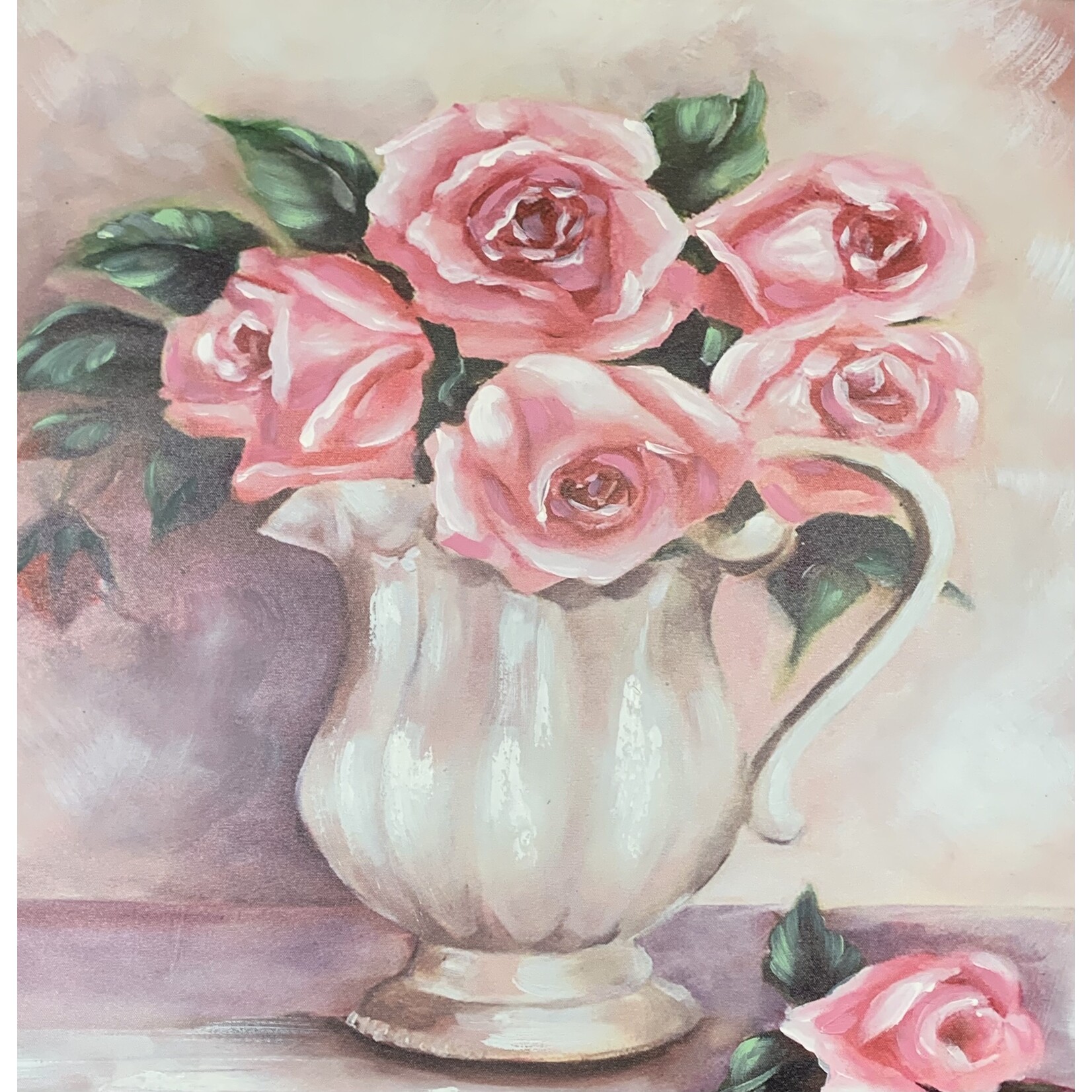 Printed Painting Rose In The Vase