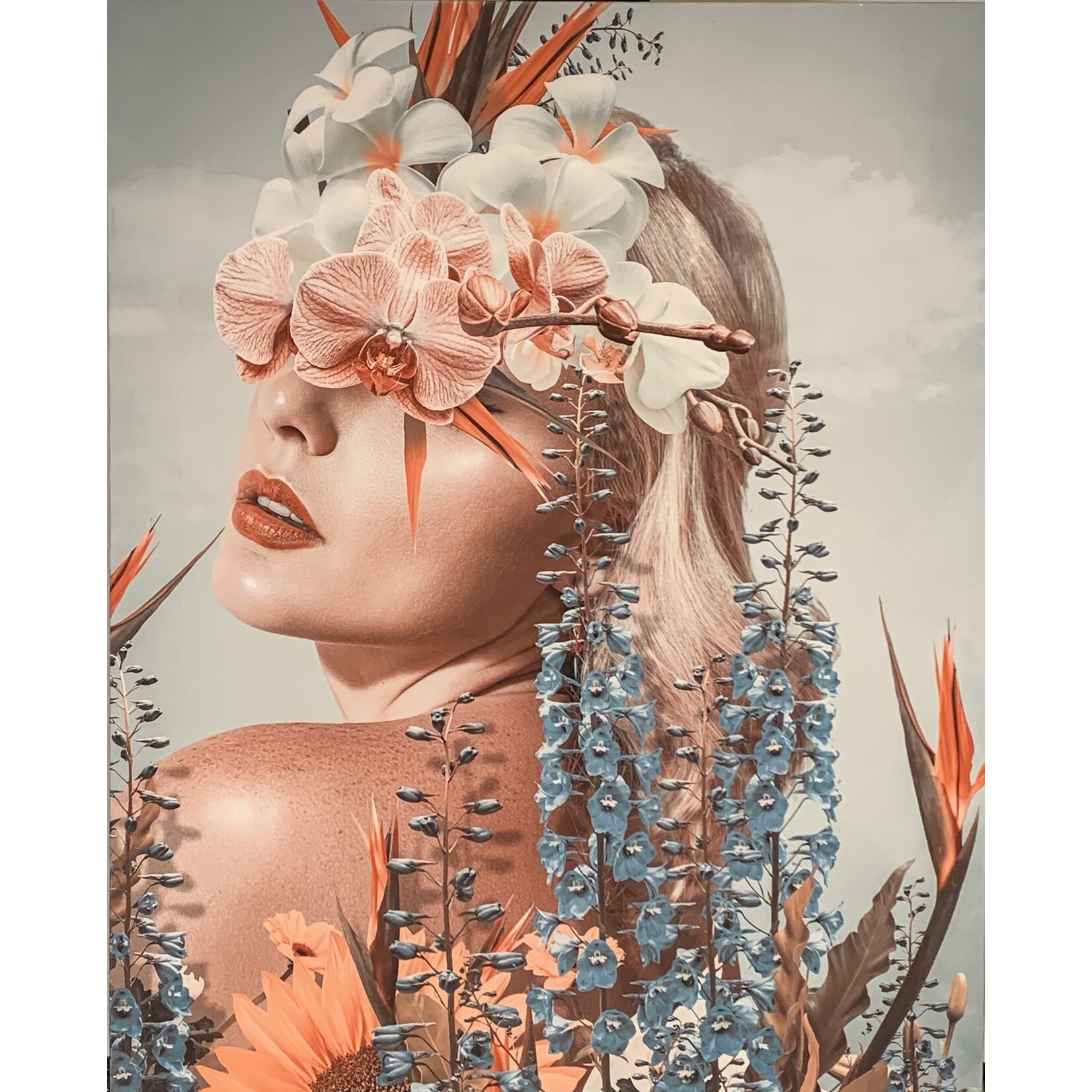 Printing Woman With Flowers