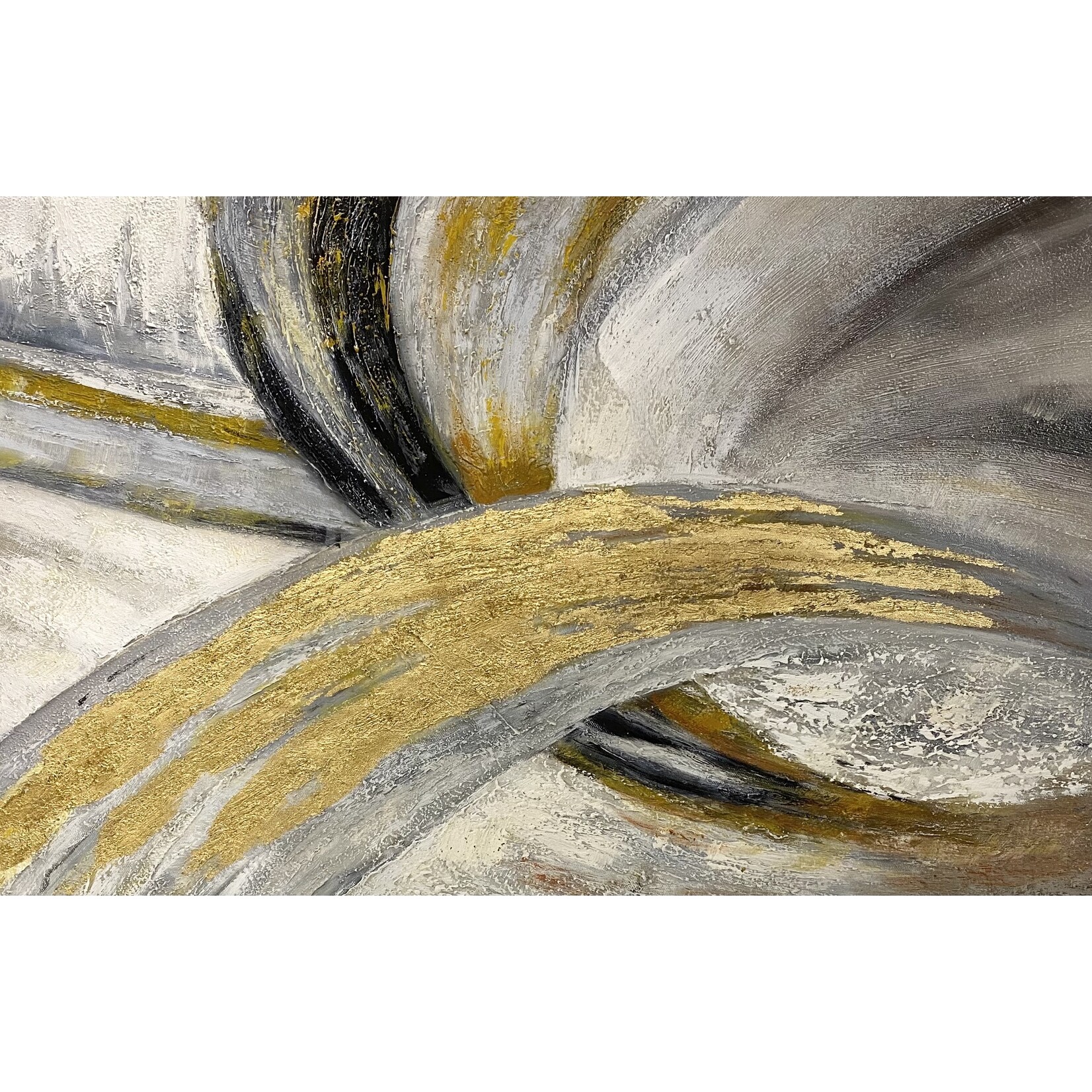 Painting Dark Grey Foil Abstract