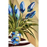 Oil Painting Blue Flowers In Vase I