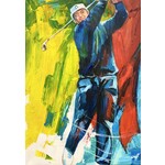 Oil Painting The Golf Man