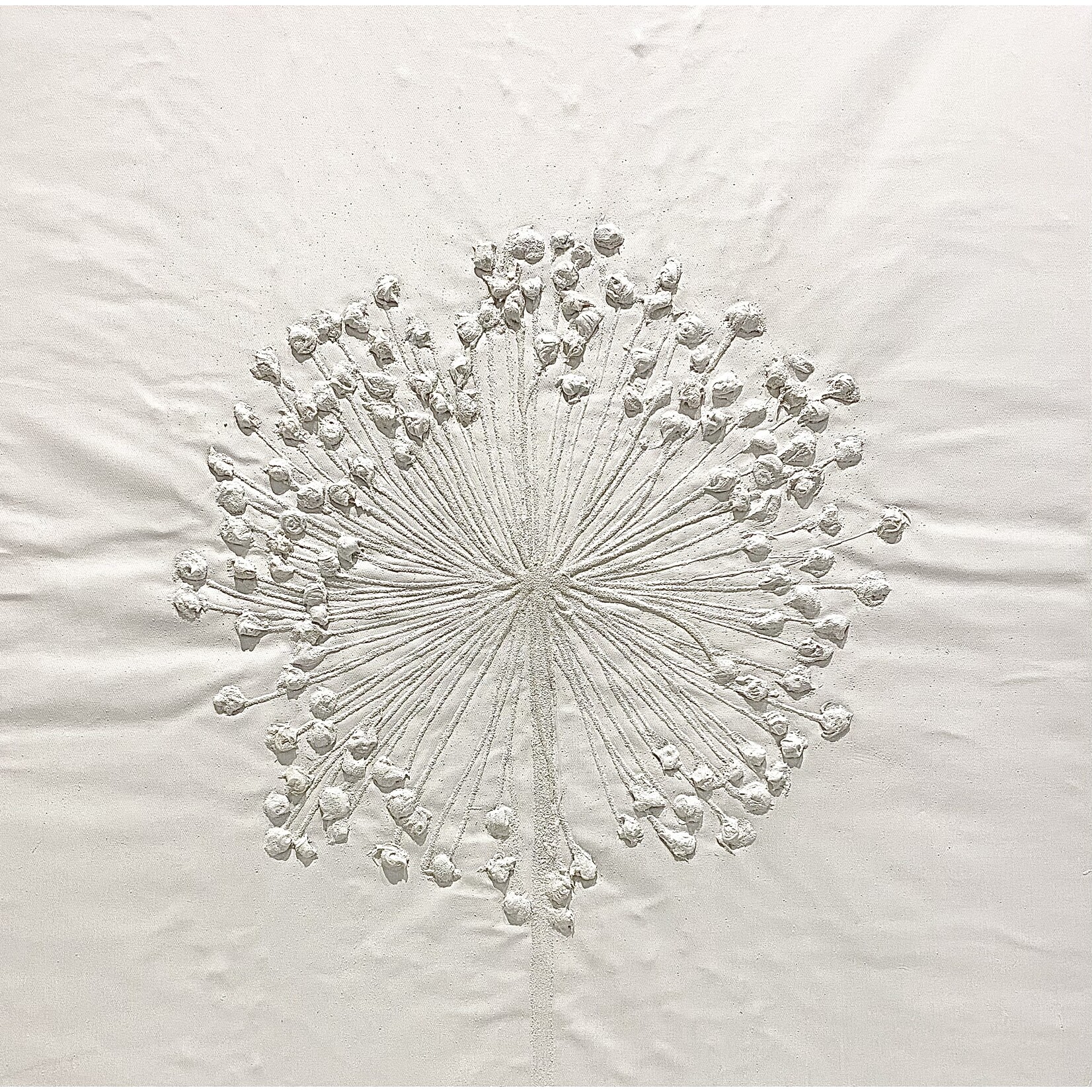 Oil Painting Modern Thick Texture White Flower