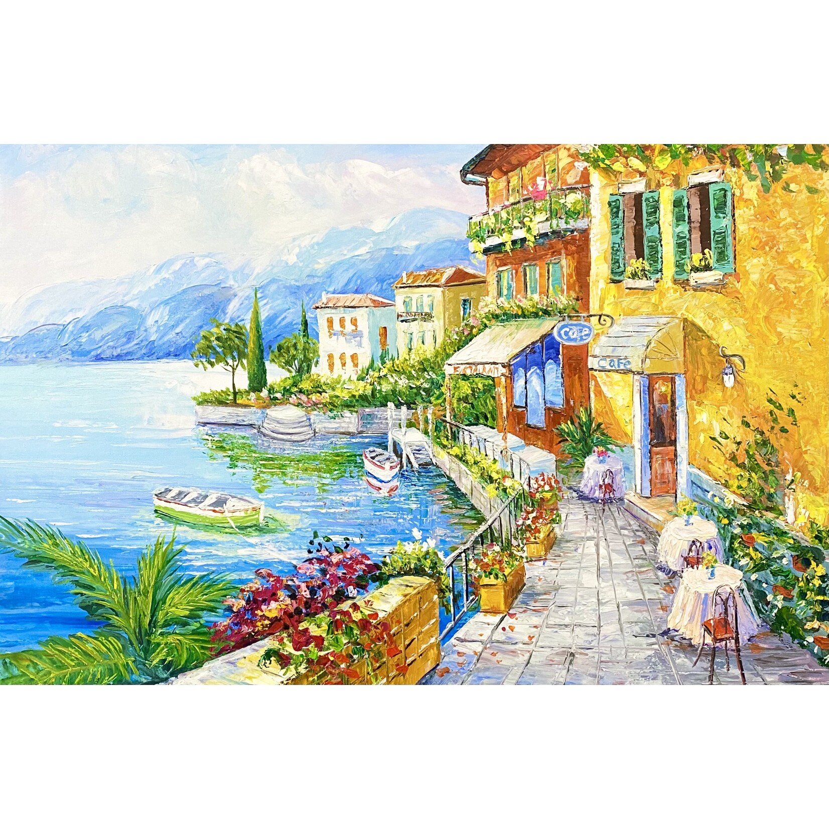Oil Painting City By The Sea