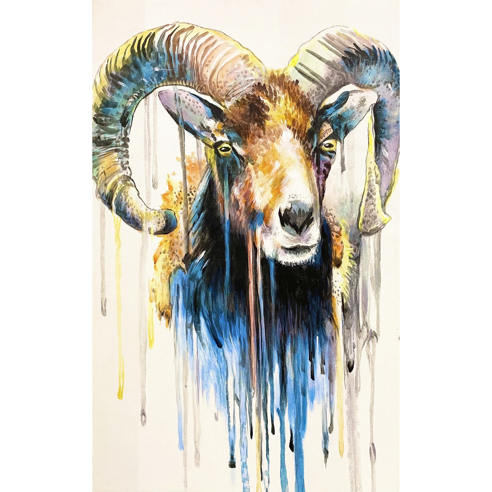 Printed Painting Hand-painted Animal - Goat