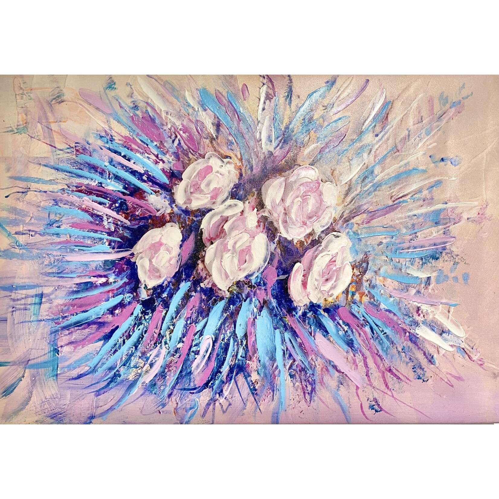 Printed Painting White Rose