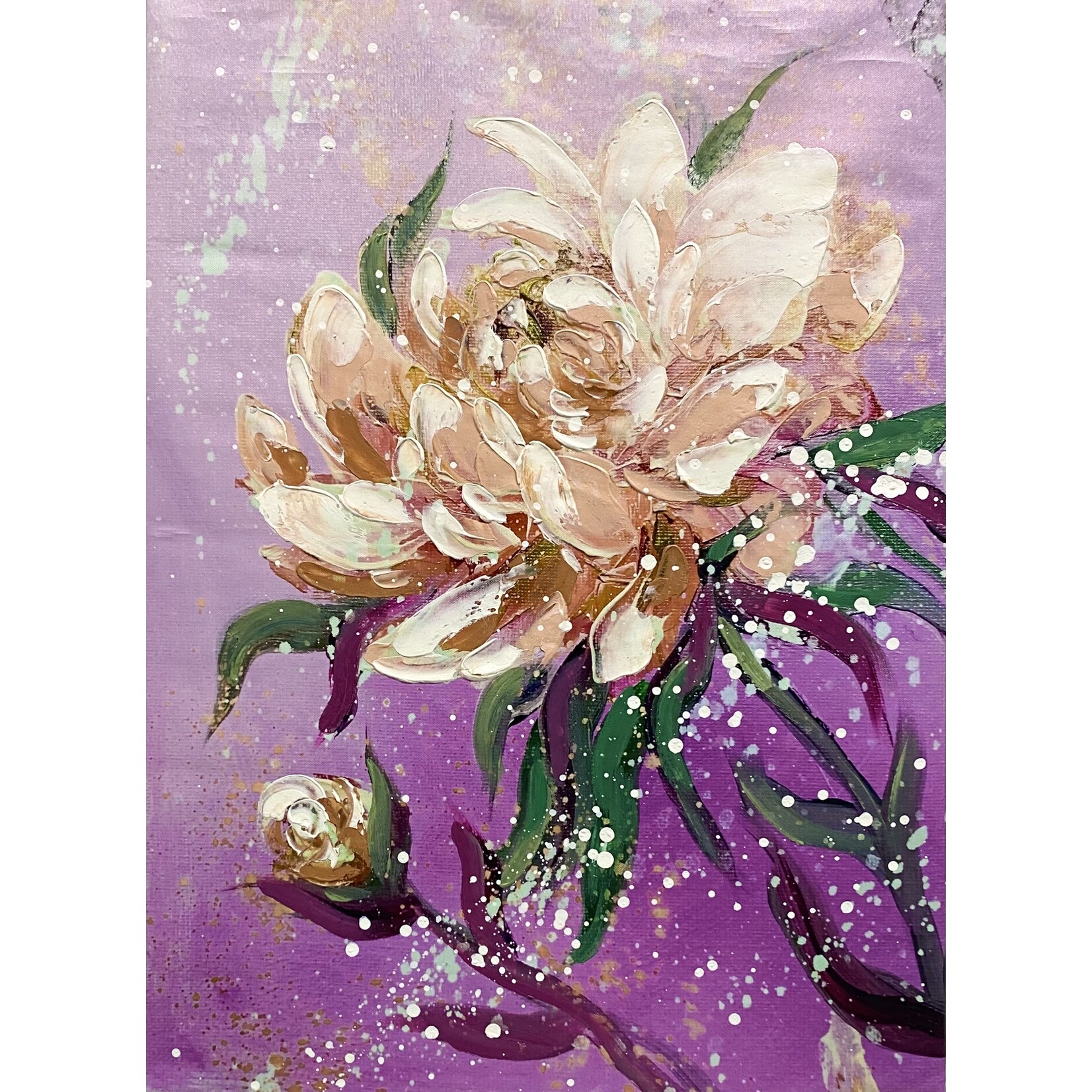Printed Painting White Chrysanthemum