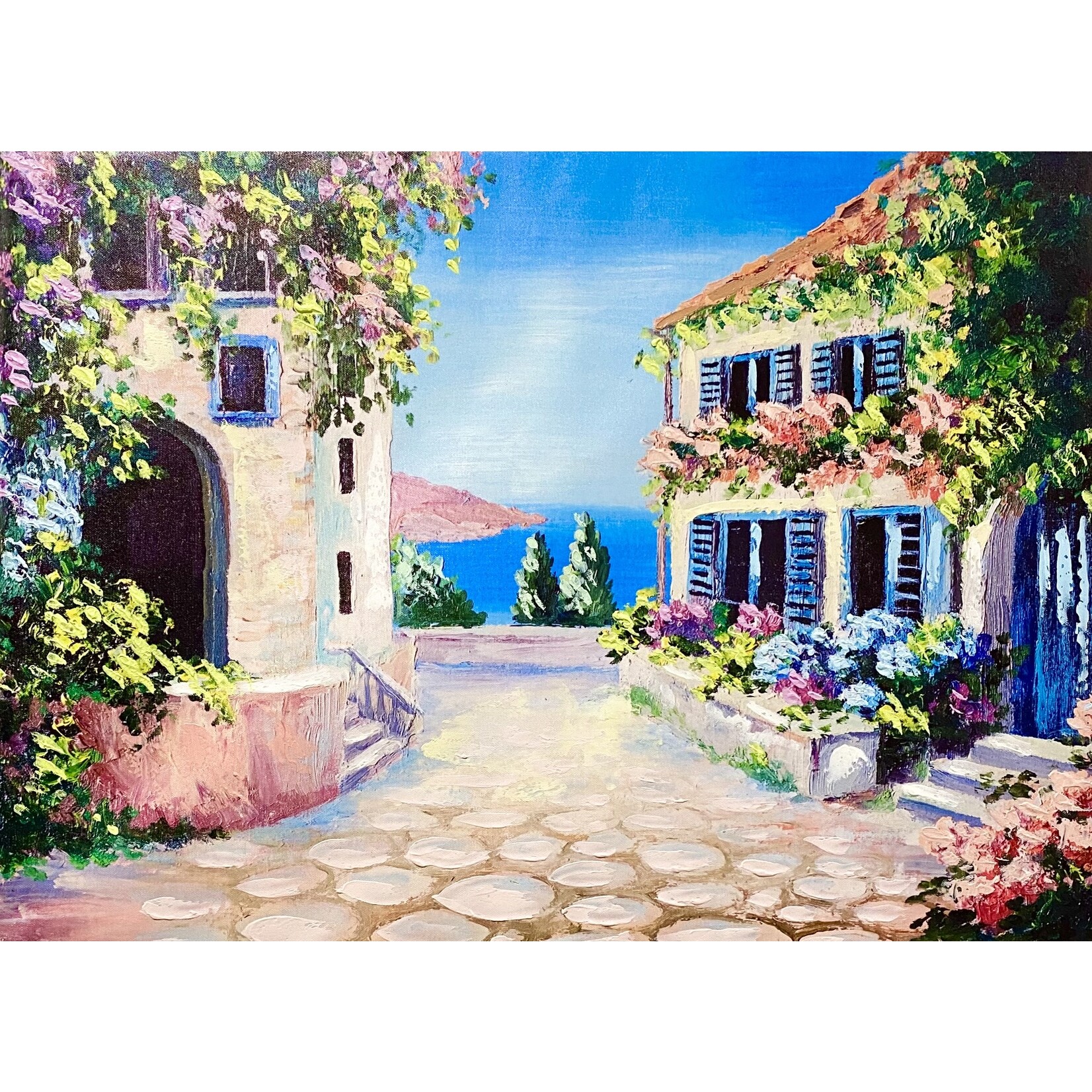 Printed Painting Beautiful Village