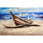 Printed Painting Abandoned Boat