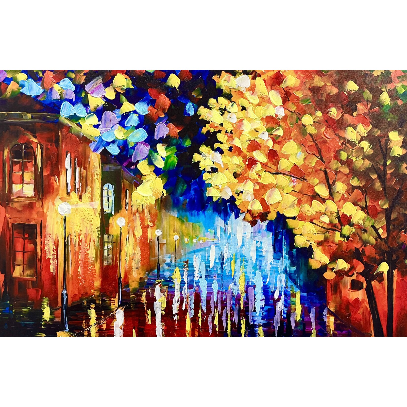 Printed Painting Reflecting On A Rainy Day