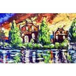 Printed Painting Estate At Dawn