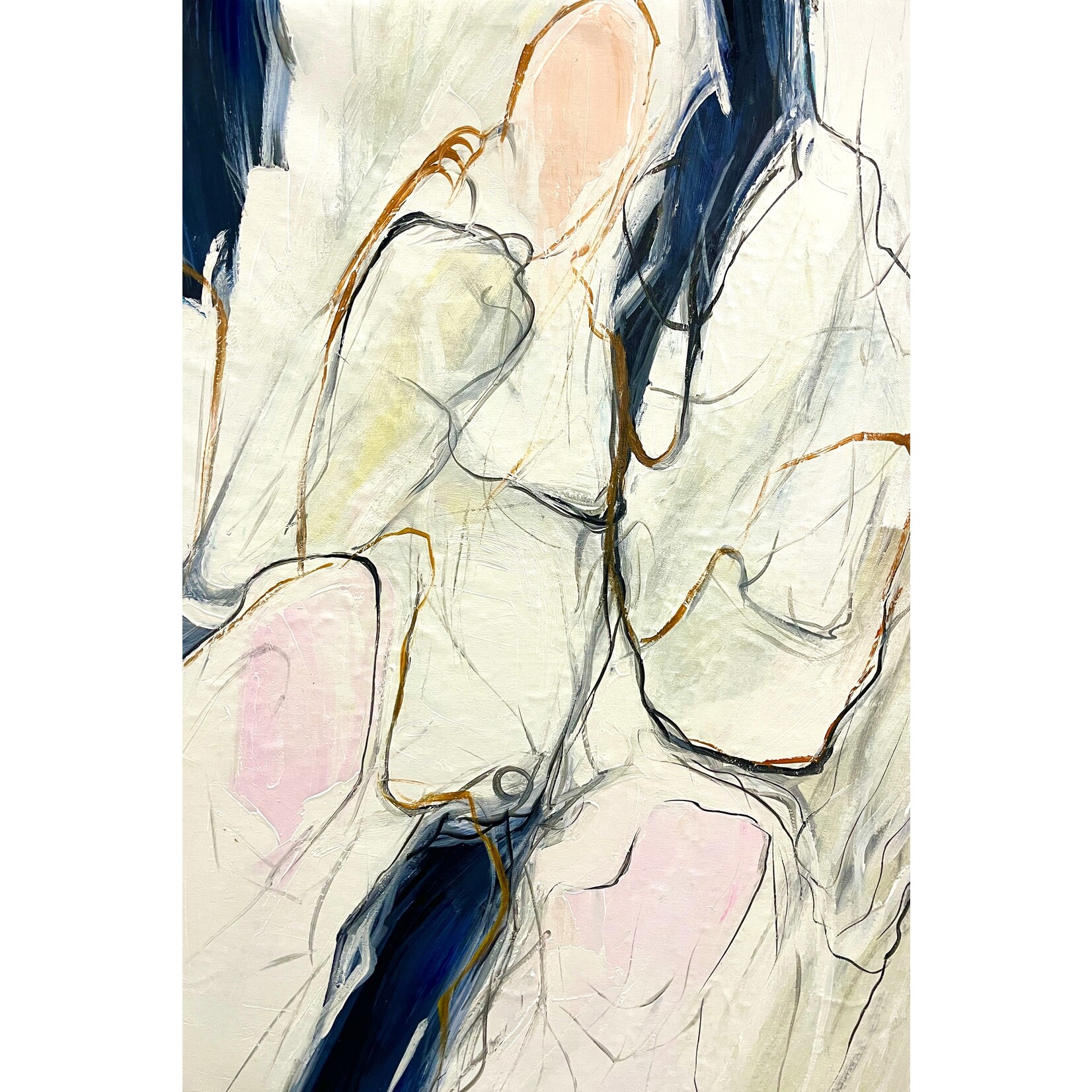 Oil Painting Modern Abstract Stone Shape