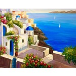 Oil Painting Santorini Greece Seascape