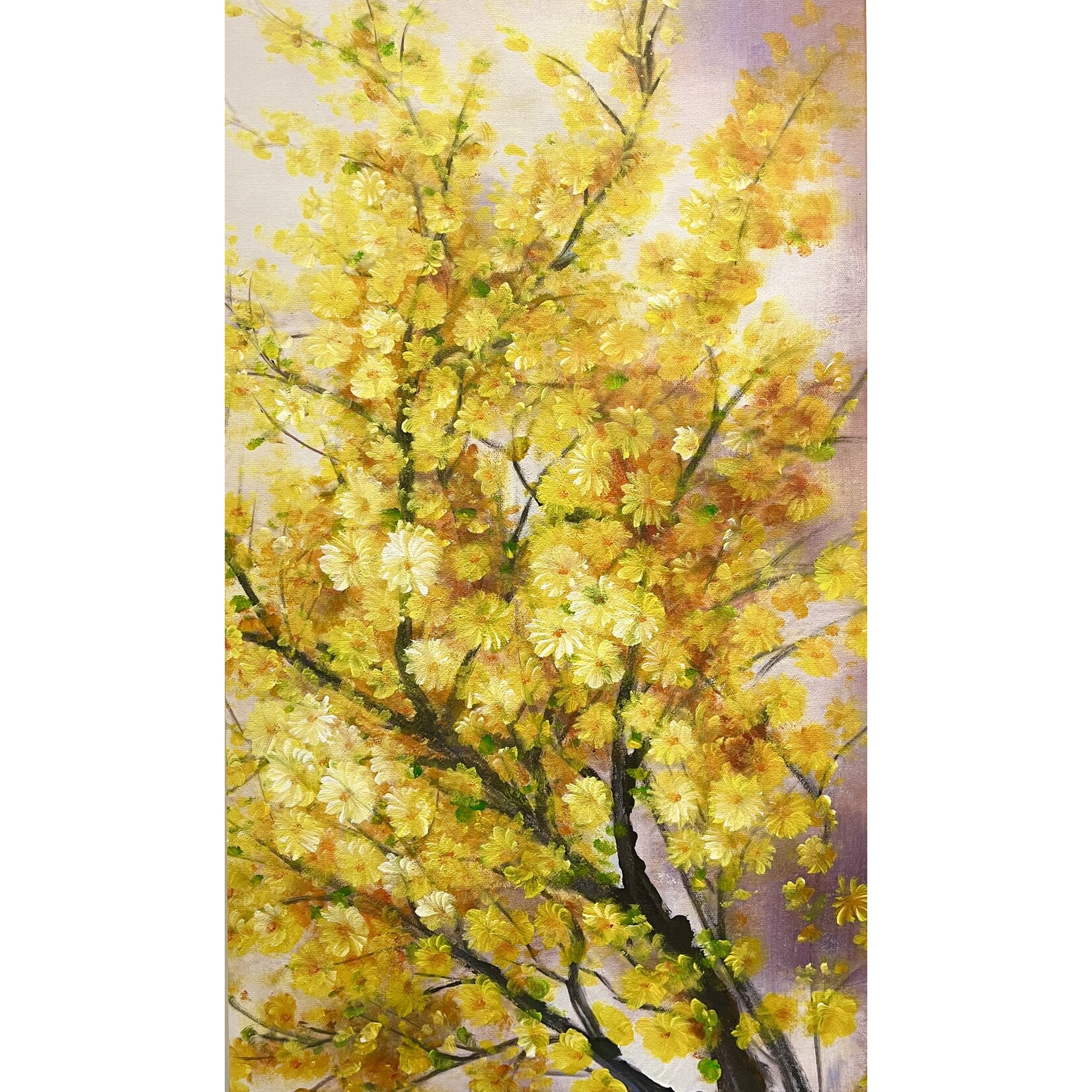 Printed Painting Full Bloom Yellow Tree