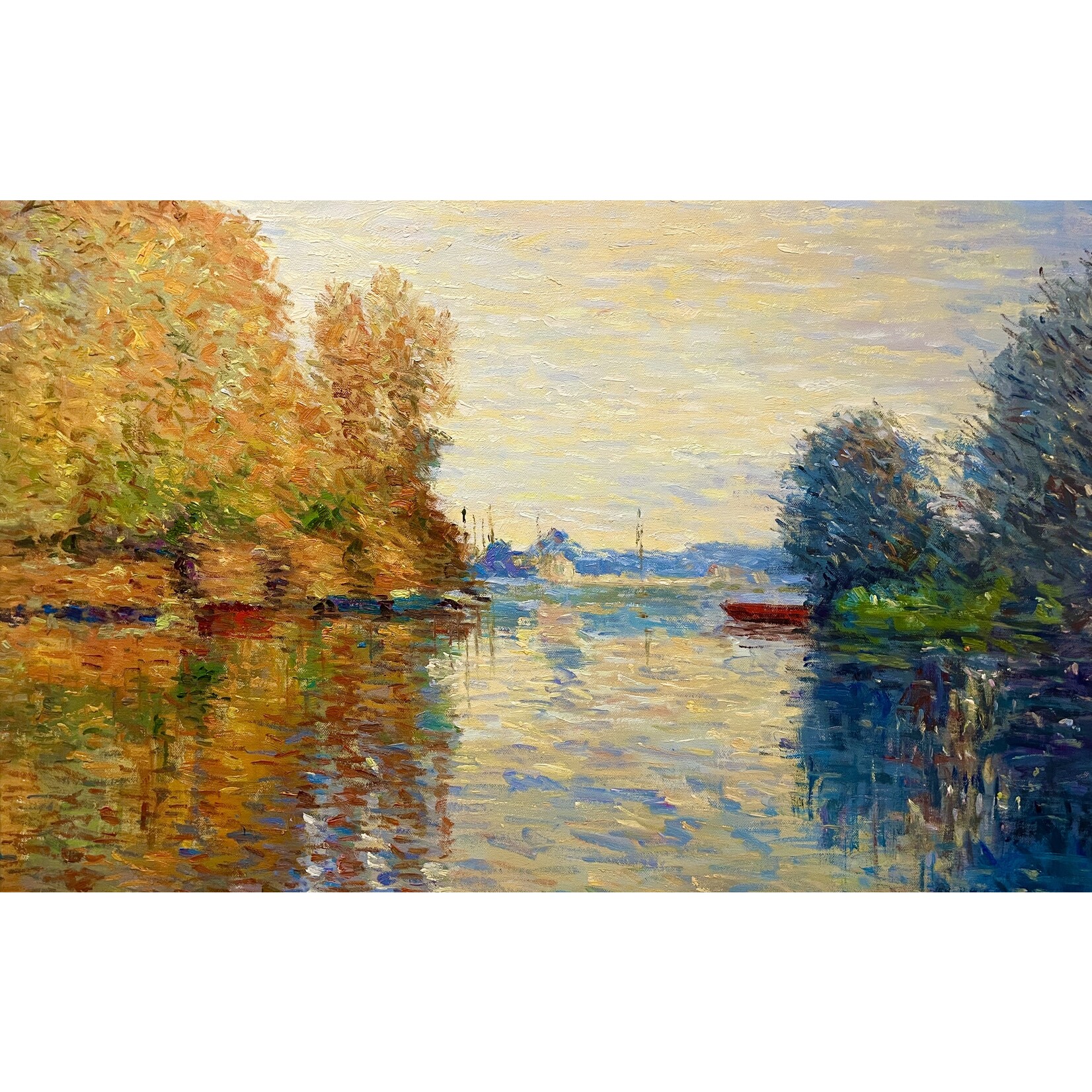 Oil Painting Autumn On The Seine At Argenteuil