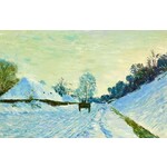 Oil Painting Cart On The Snow Covered Road