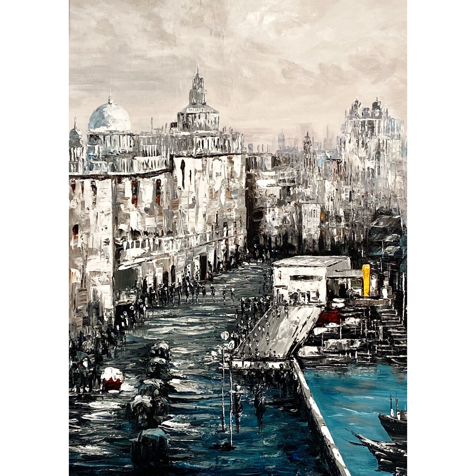 Oil Painting Scenery Of Harbor City