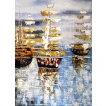 Oil Painting Sailboats On The Sea