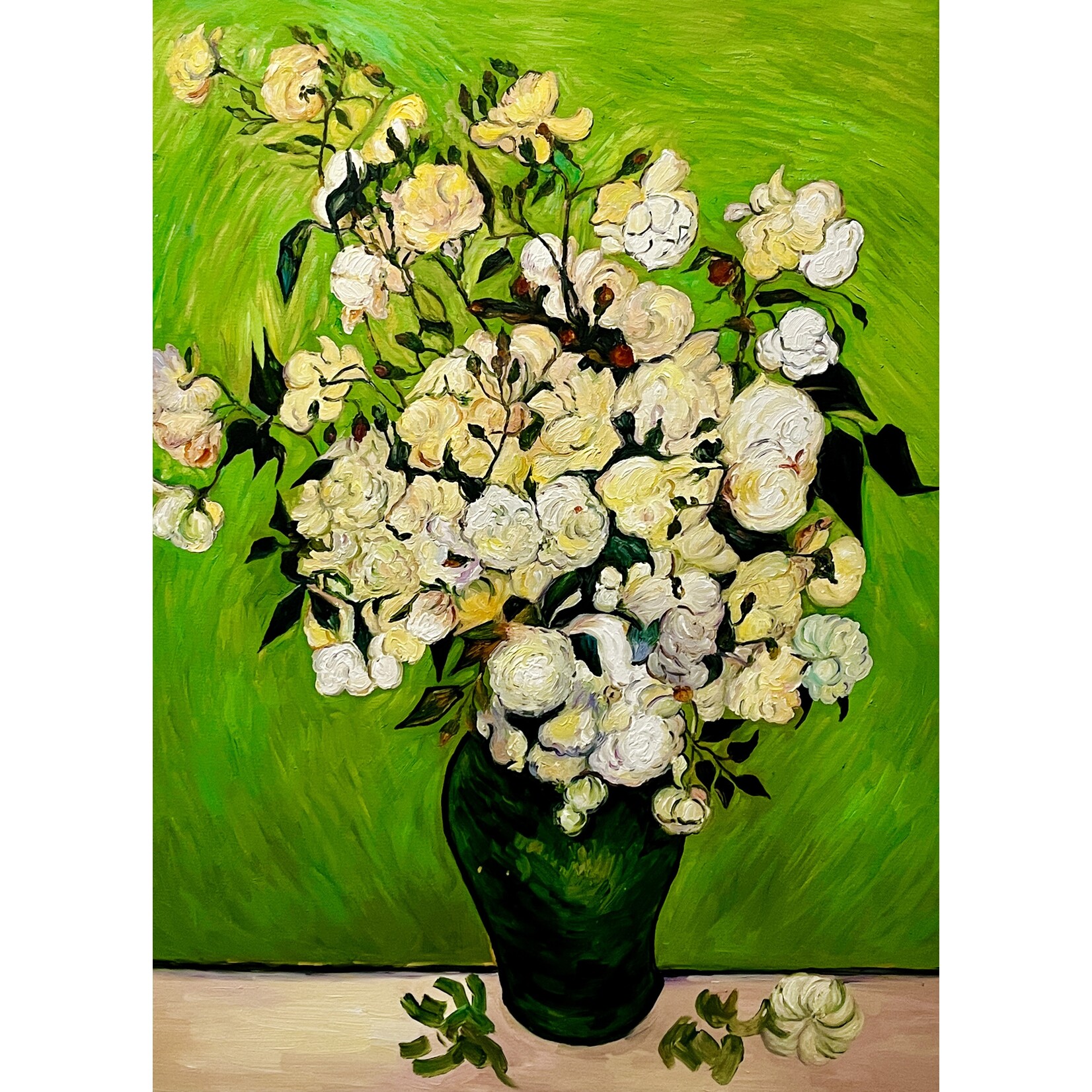 Oil Painting Vase Mit Rosen