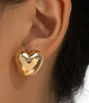 Heart Shaped Earrings - 10K Solid Gold