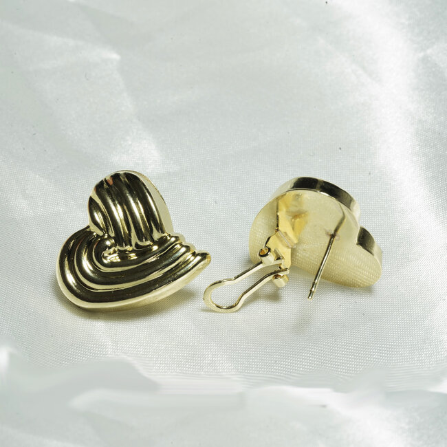 Heart Shaped Earrings - 10K Solid Gold