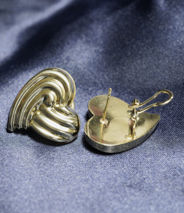 Heart Shaped Earrings - 10K Solid Gold