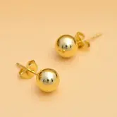 Aretes Forma de Bola - Oro Sólido 10K
