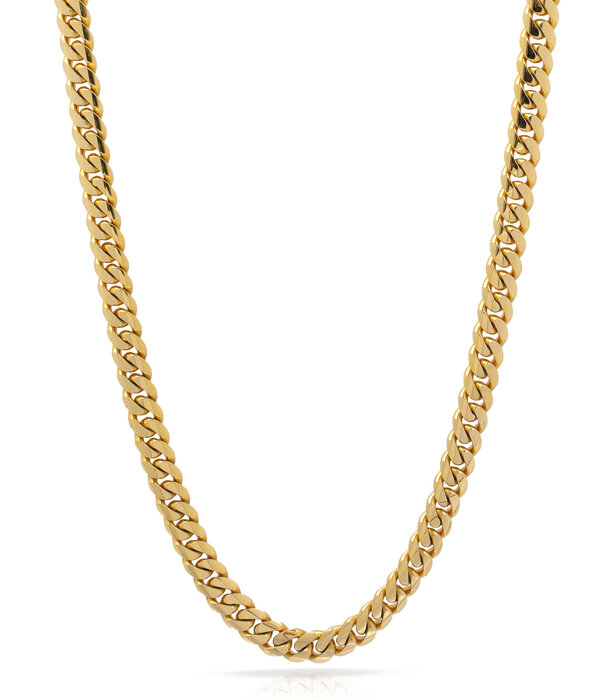 8 MM- Cuban Link Chain - SOLID GOLD 10K