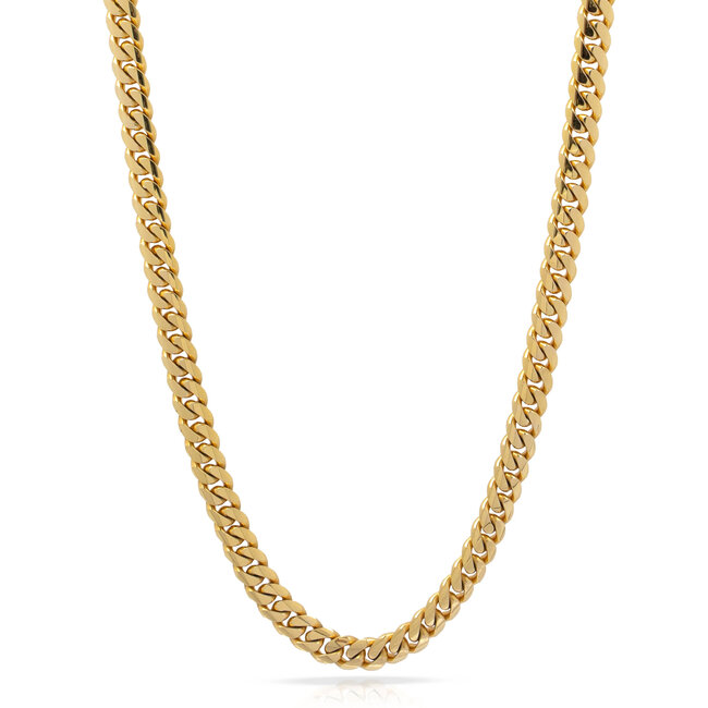8 MM- Cuban Link Chain - SOLID GOLD 10K