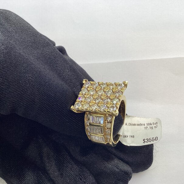 Anillo de diamantes  10k 5ct 12.1g s7