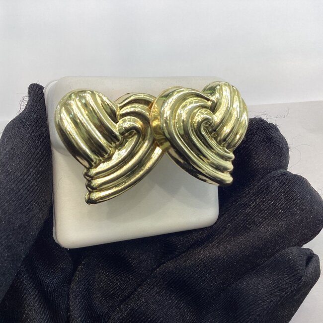 Heart Shaped Earrings - 10K Solid Gold