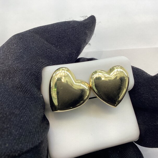 Heart Shaped Earrings - 10K Solid Gold