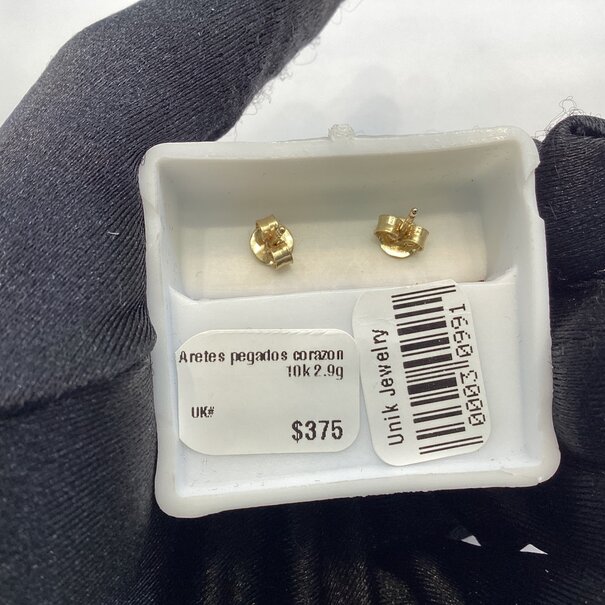 Heart Shaped Earrings - 10K Solid Gold