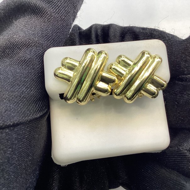 ARETES FORMA DE CRUZ  - Oro Sólido 10K
