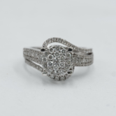 Anillo Diamantes - Oro Blanco - Oro Macizo 10K