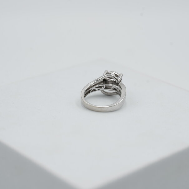 Diamonds Ring - White Gold - Solid Gold 10K