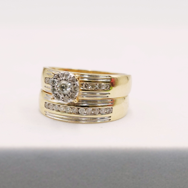 Anillos de compromiso - Conjunto dúo - Oro 14K