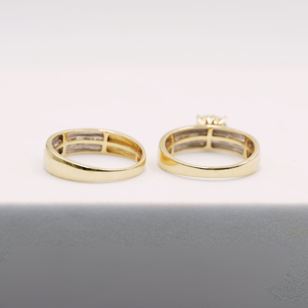 Anillos de compromiso - Conjunto dúo - Oro 14K