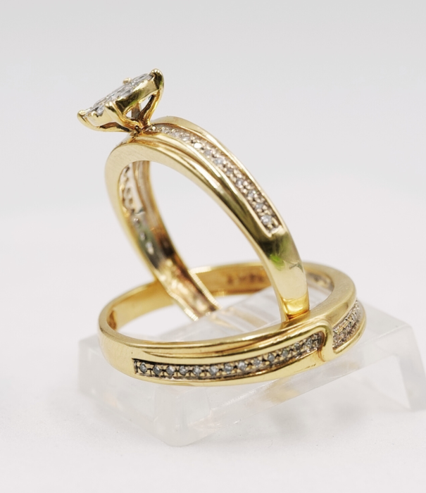 Engagement Rings - Duo Set  - Gold 14K - Diamonds