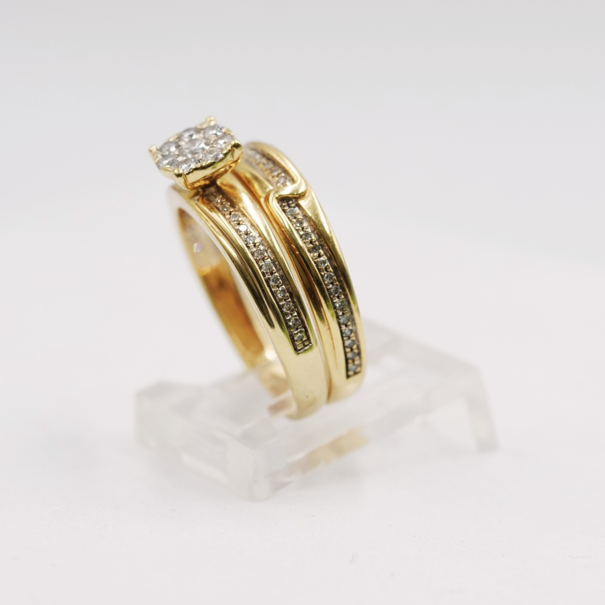 Engagement Rings - Duo Set  - Gold 14K - Diamonds