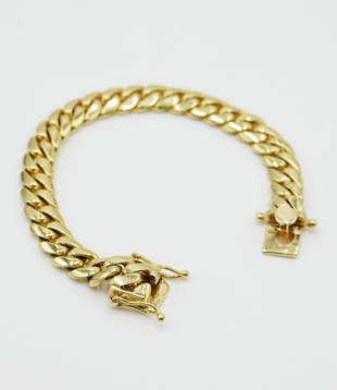 9 MM- Cuban Link Bracelet 10K - SOLID GOLD