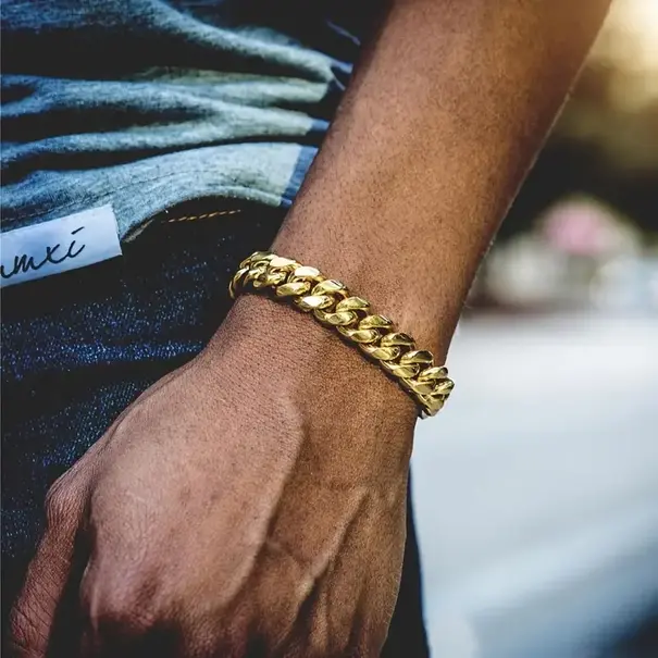 10 mm - Cuban Link Bracelet - 10K Solid Gold -  7.5¨ - 54.1g