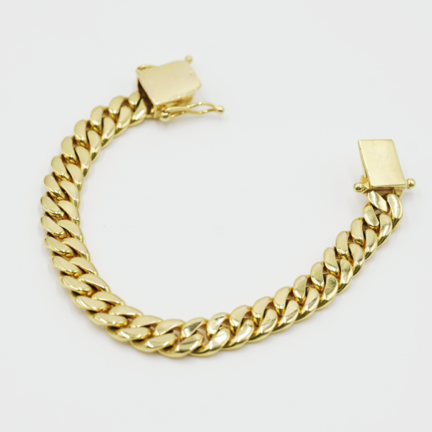 10 mm - Cuban Link Bracelet - 10K Solid Gold -  7.5¨ - 54.1g