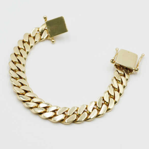 12 mm - Cuban Link Bracelet - 10K Solid Gold -  7.5¨ - 77.7g